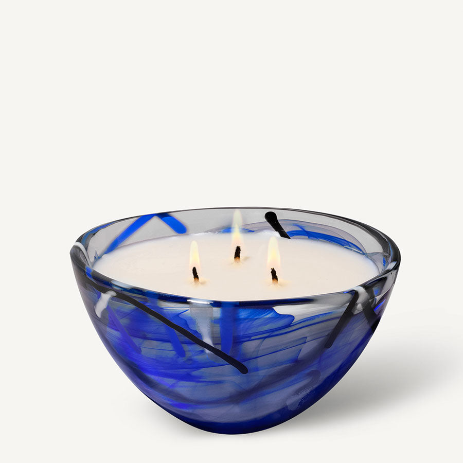 Contrast Blue Candle - Coastal Bloom