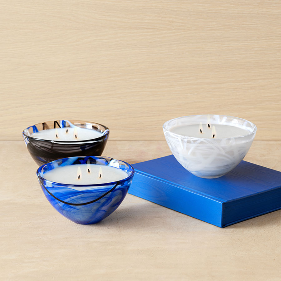 Contrast Blue Candle - Coastal Bloom