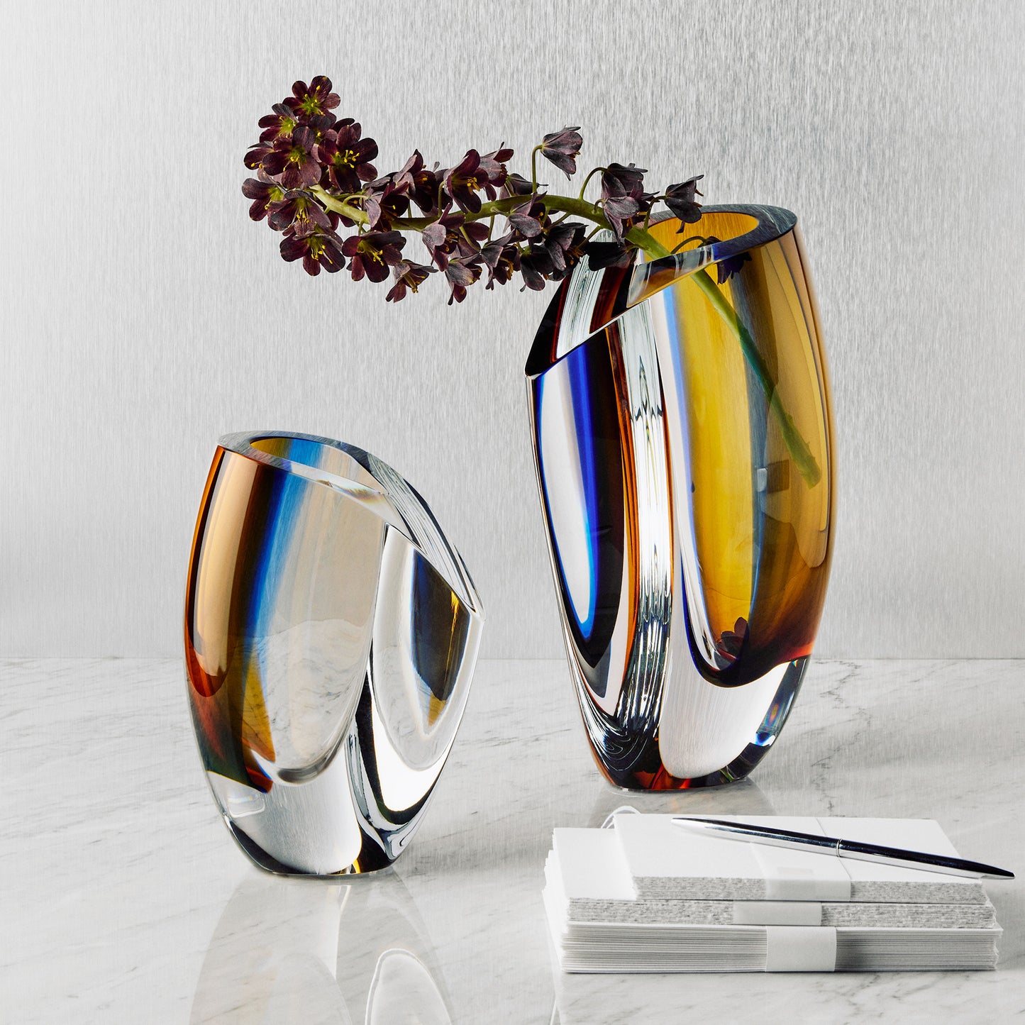 Mirage Blue/Amber Vase Large