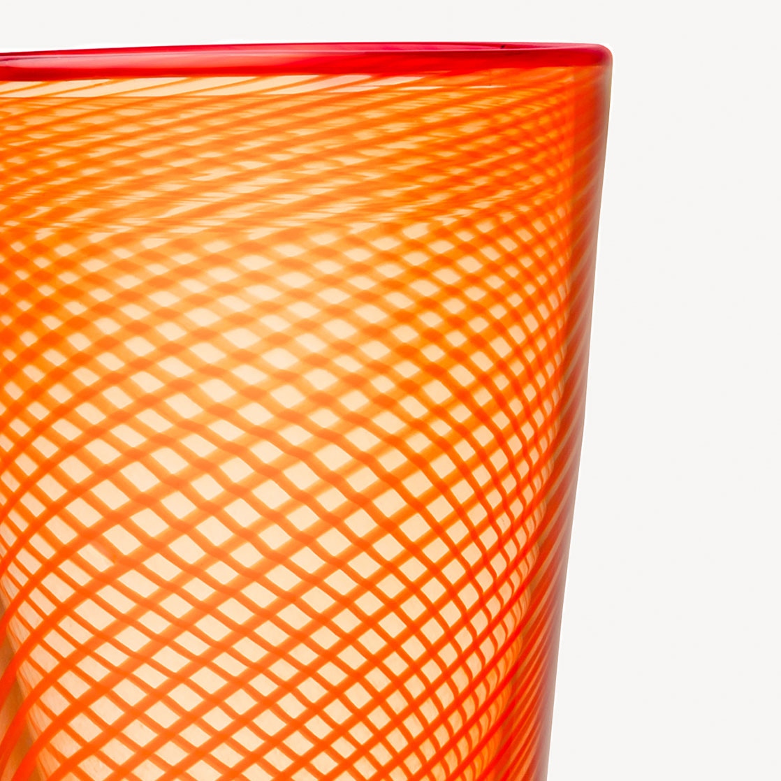 Red Rim Orange Vase