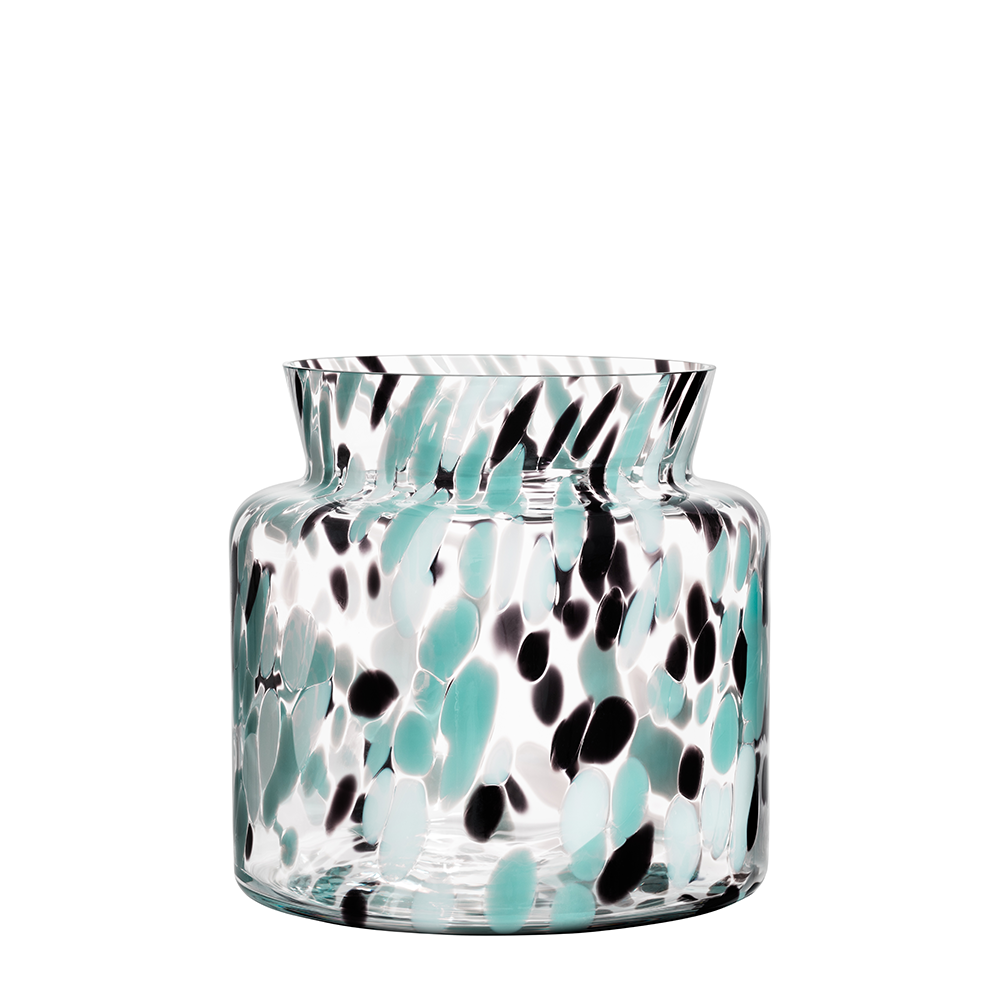 Kosta Boda Gran Vase Green/Black Decor Crystal Glass Large Kosta Boda Gran Vase Green/Black Decor Crystal Glass Large