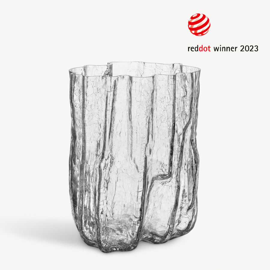 Crackle Vase Clear Tall