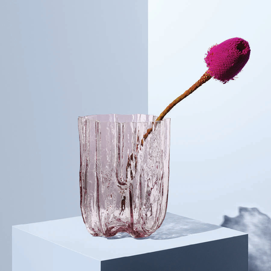 Crackle Pink Vase Tall