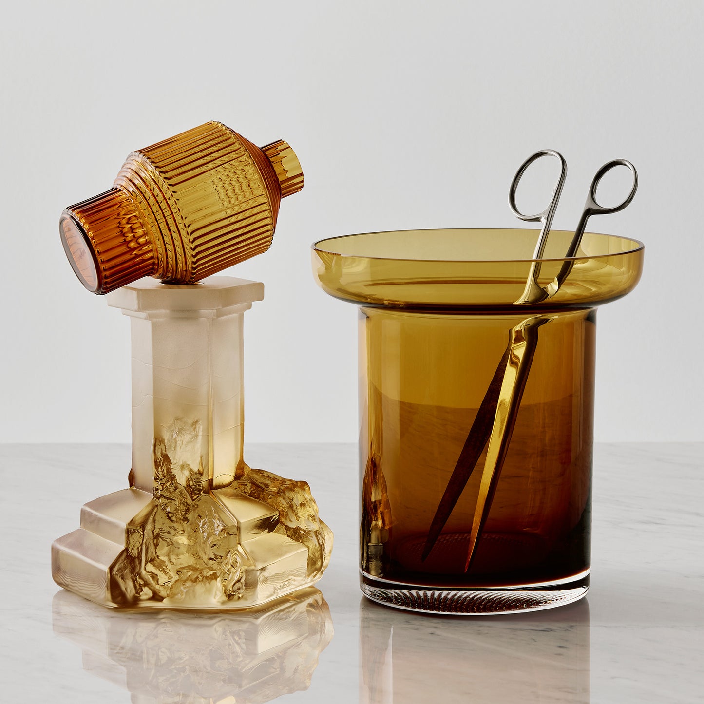 Limelight Vase Amber Low