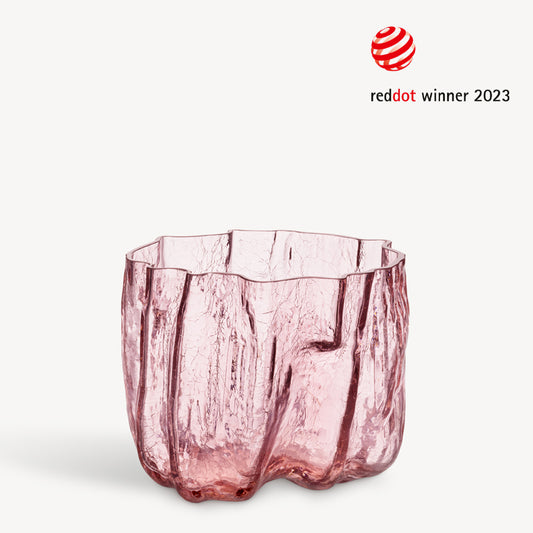 Crackle Vase Pink Low