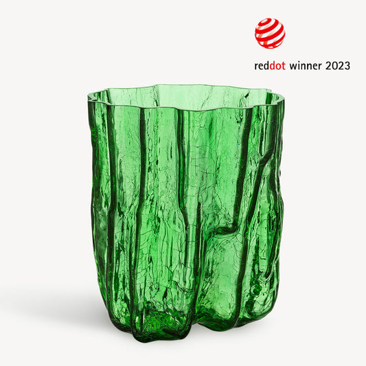 Crackle Vase Green Tall