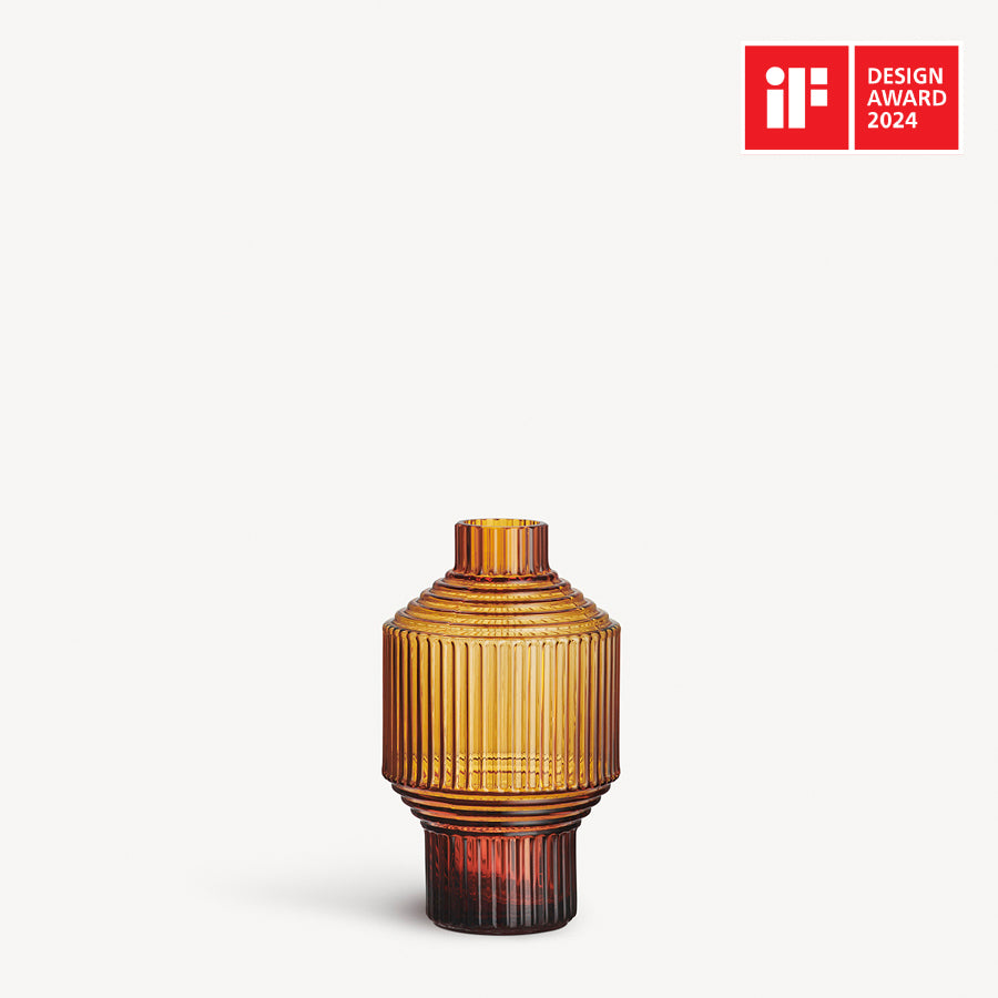 Pavilion Vase Dark Amber Small