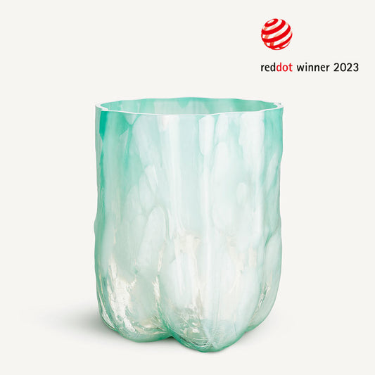 Crackle Vase Tall Jade Green