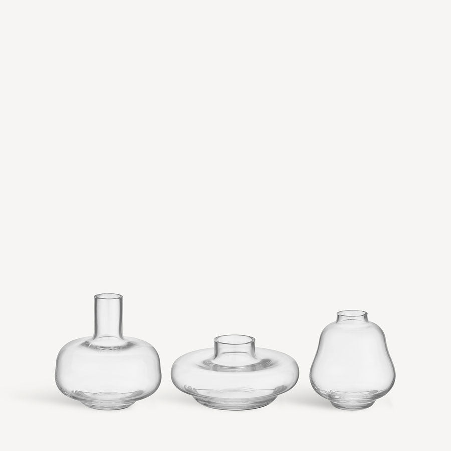 Kappa Vases Clear Mini Set of 3