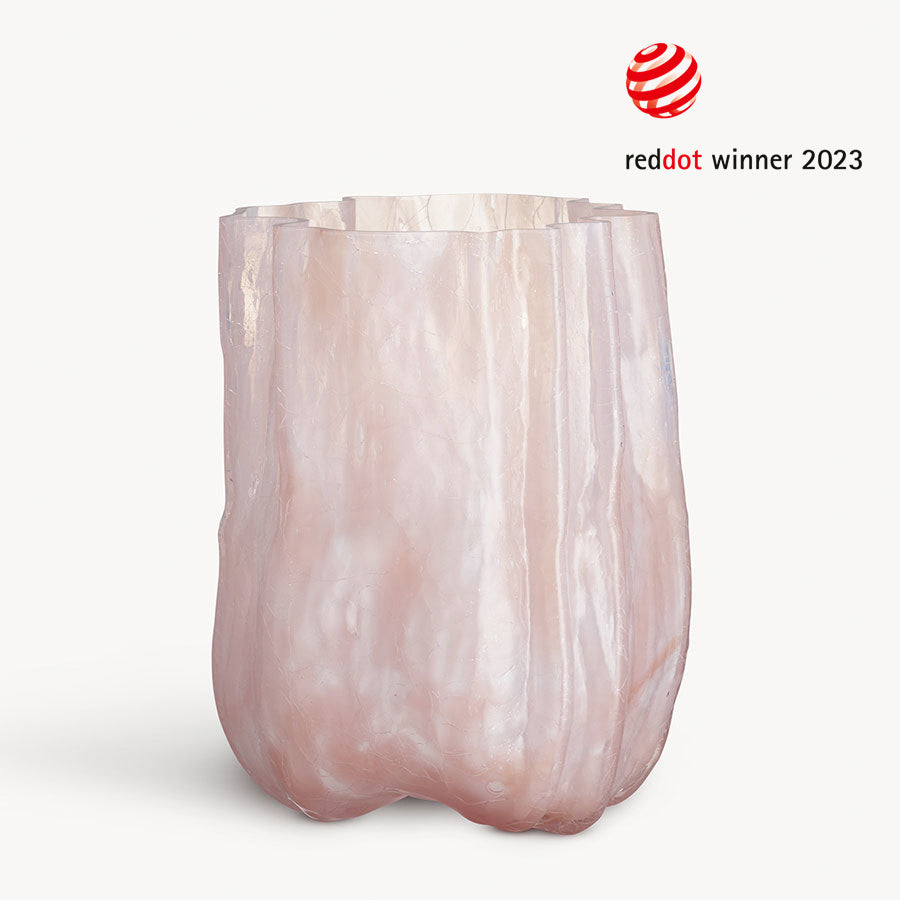 Crackle Vase Pink Pearl Tall