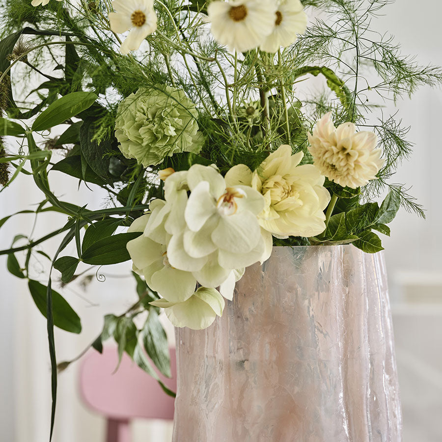 Crackle Vase Pink Pearl Tall