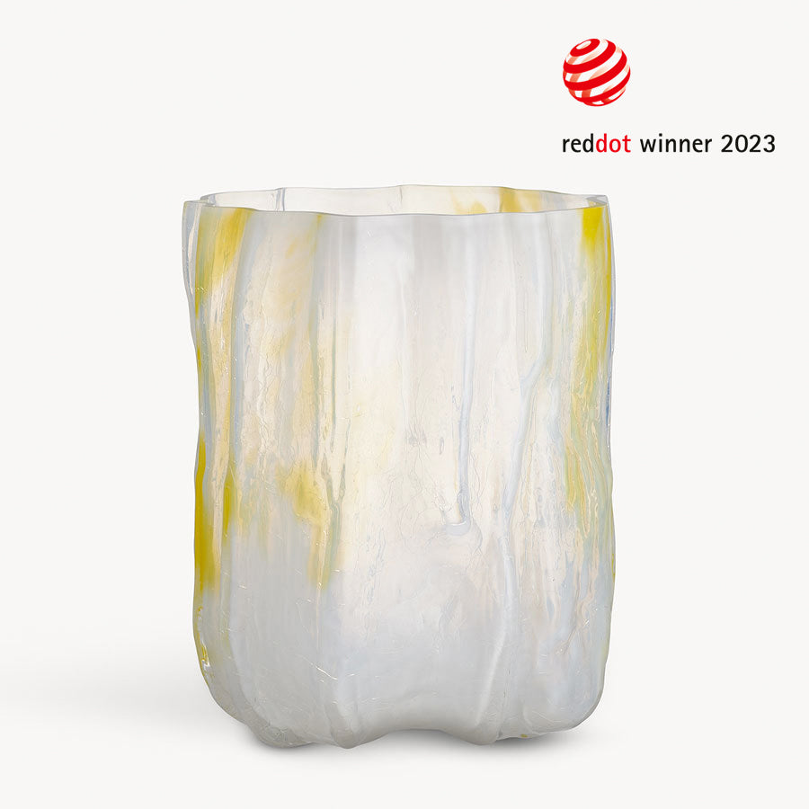 Crackle Vase Lemon Sorbet Tall