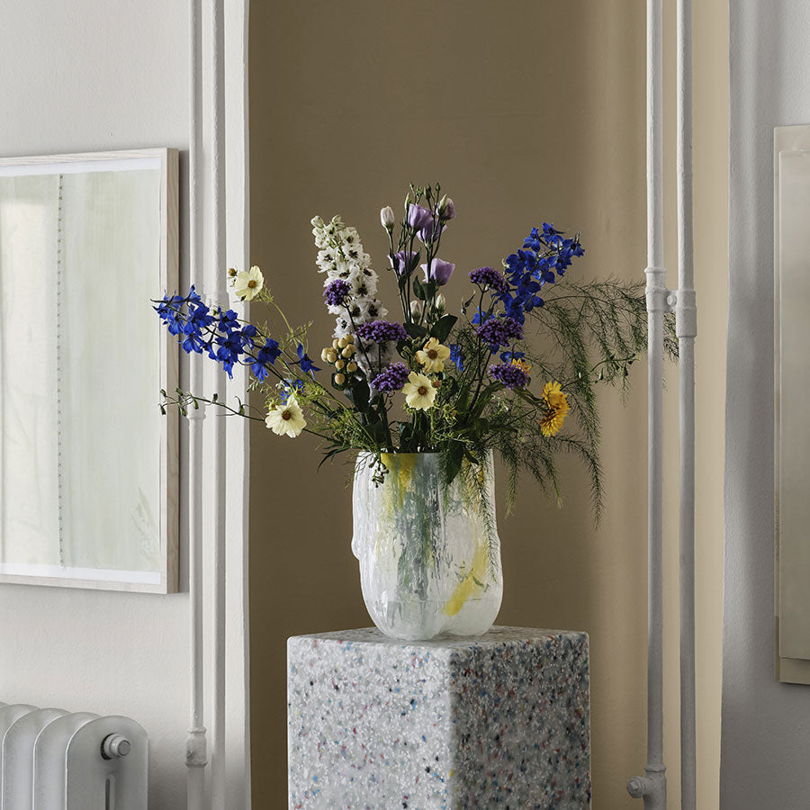 Crackle Vase Lemon Sorbet Tall