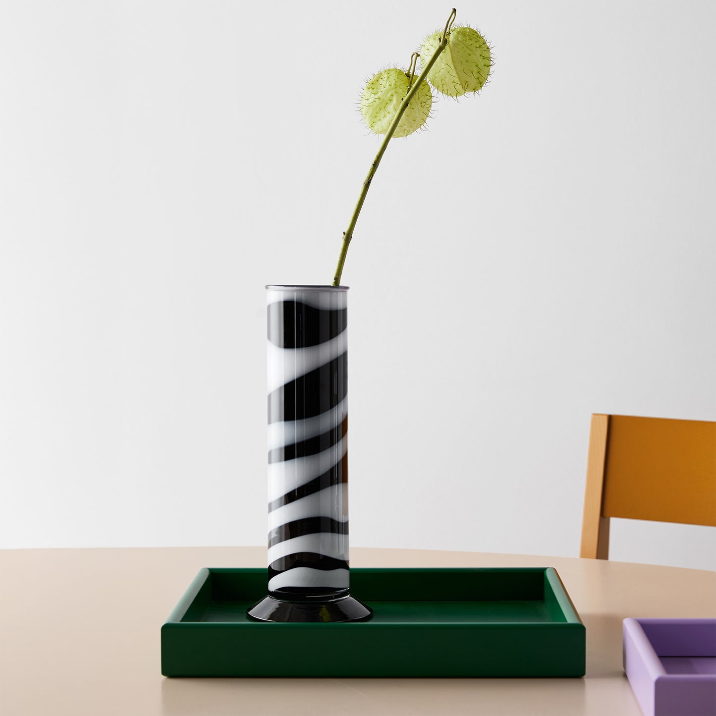 Lab Cylinder Vase Black/White