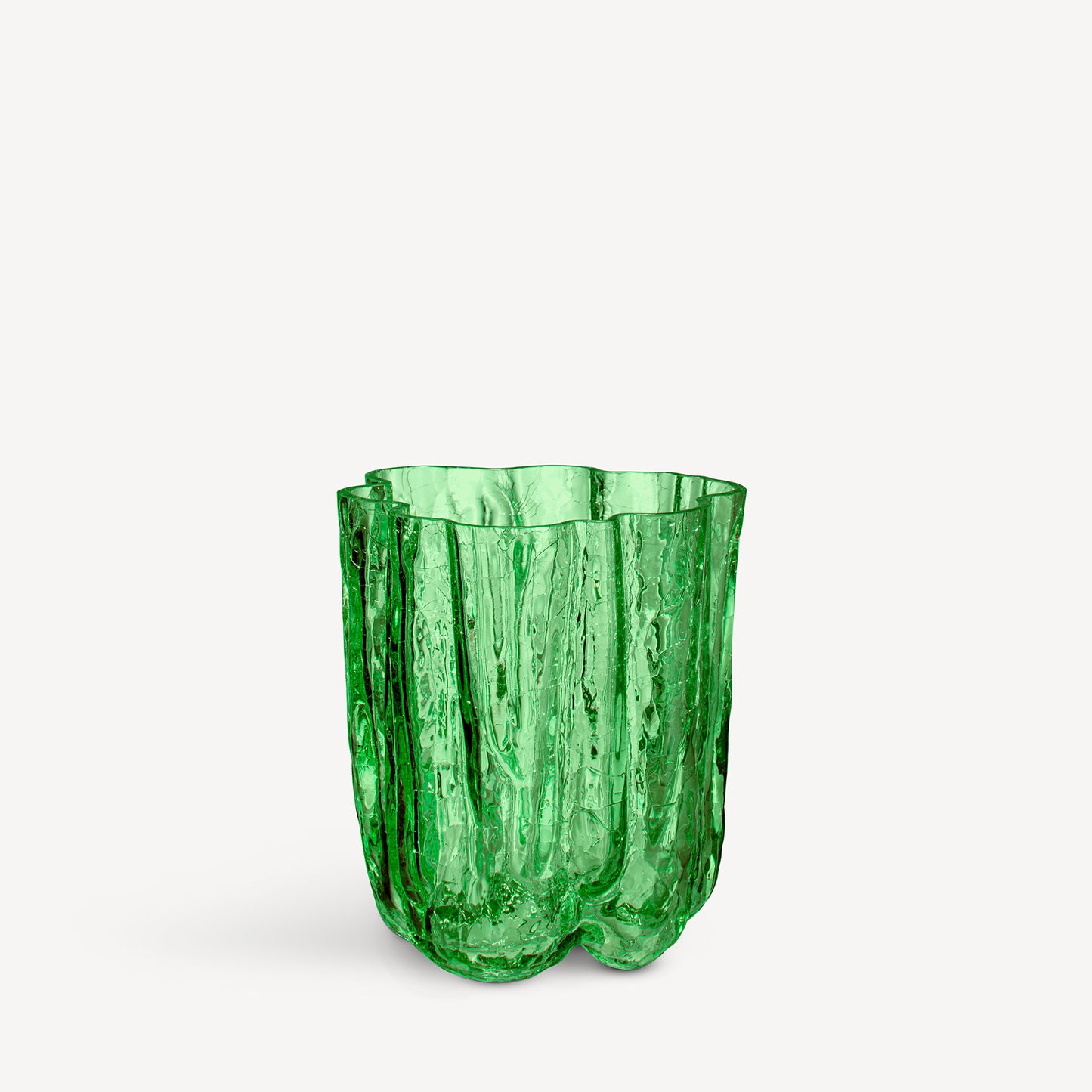 Crackle Vase Dark Green Small