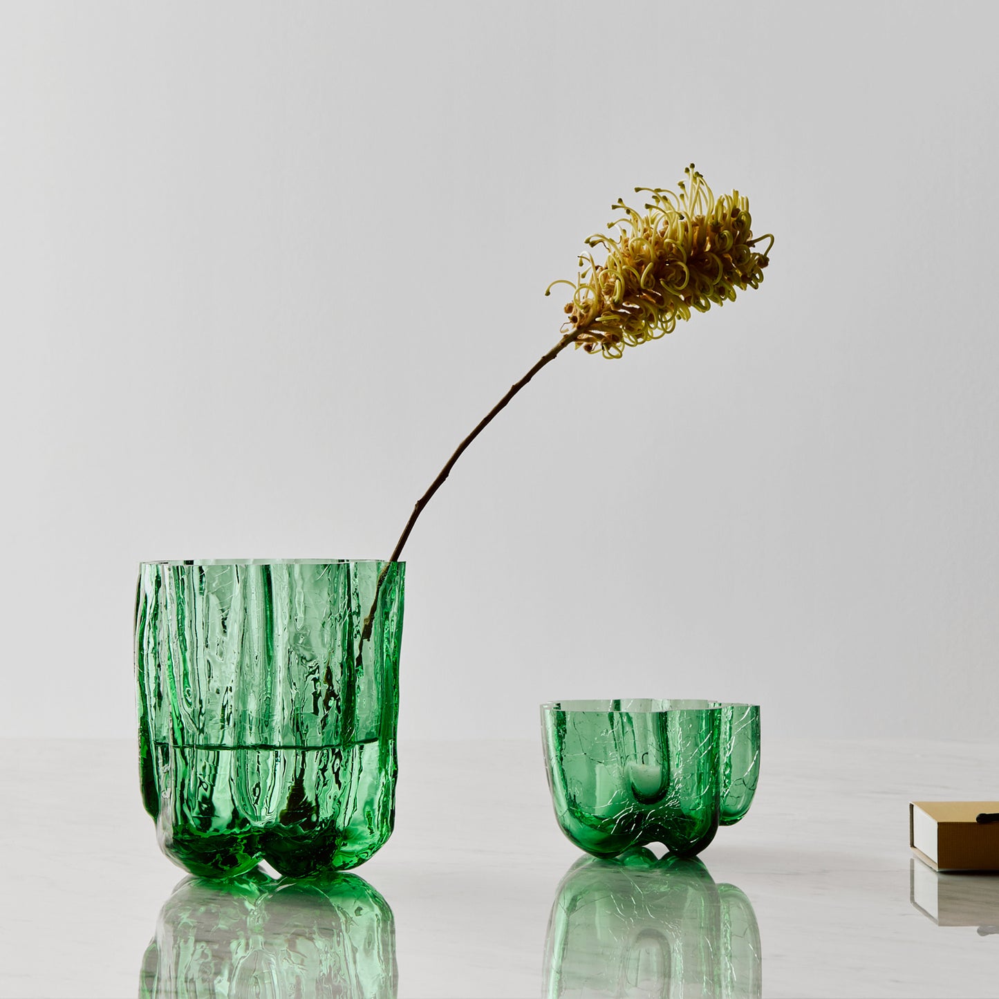 Crackle Vase Dark Green Small