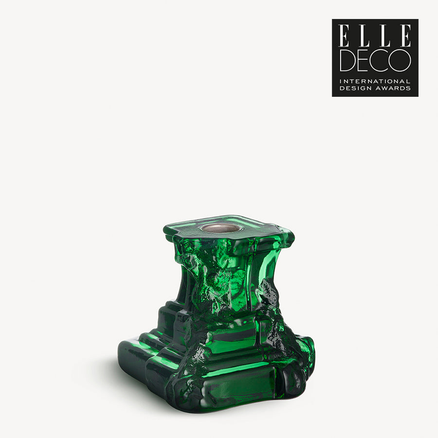 Rocky Baroque Candlestick Emerald Green Small