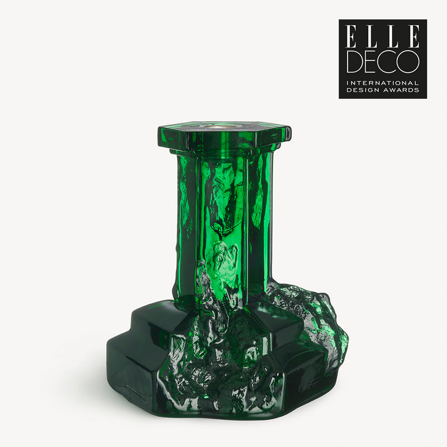 Rocky Baroque Candlestick Emerald Green Large
