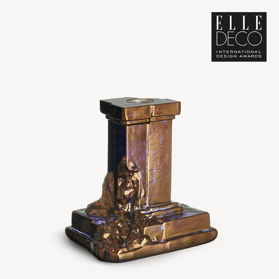 Rocky Baroque Candlestick Glossy Glaze Medium
