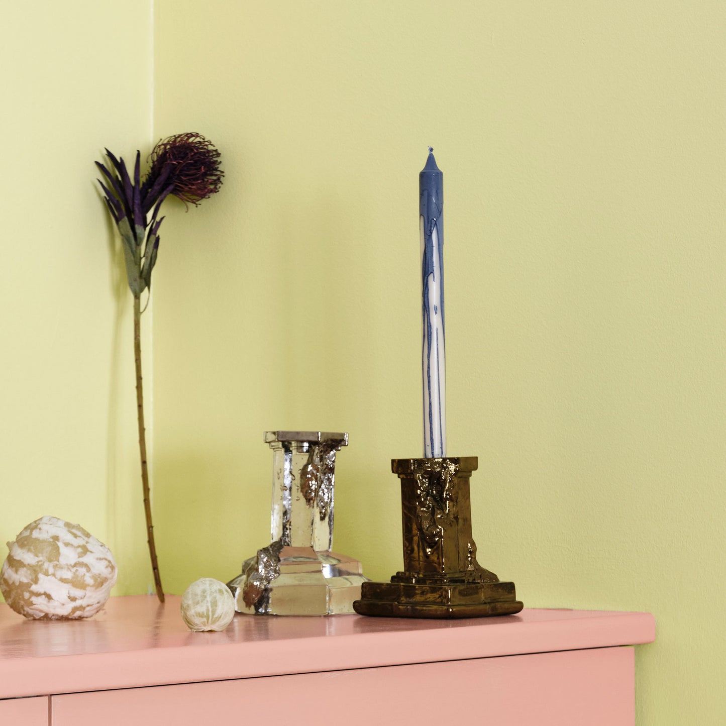 Rocky Baroque Candlestick Glossy Glaze Medium