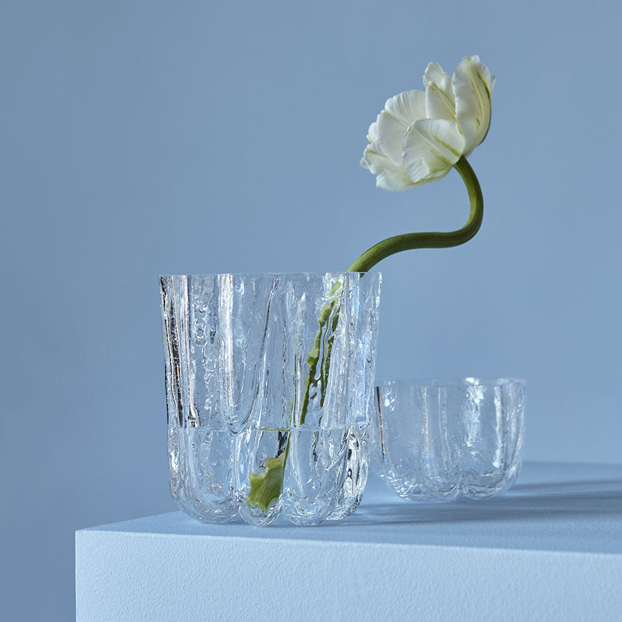Crackle Bowl/Votive Clear