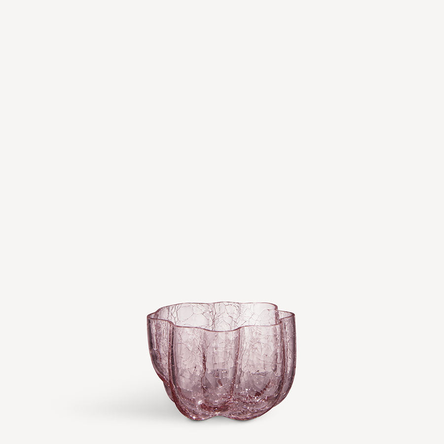 Crackle Bowl/Votive Pink