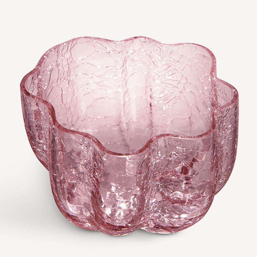 Crackle Bowl/Votive Pink