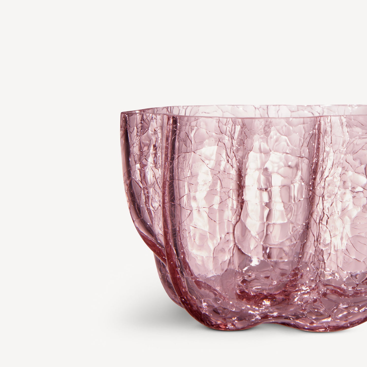 Crackle Bowl/Votive Pink