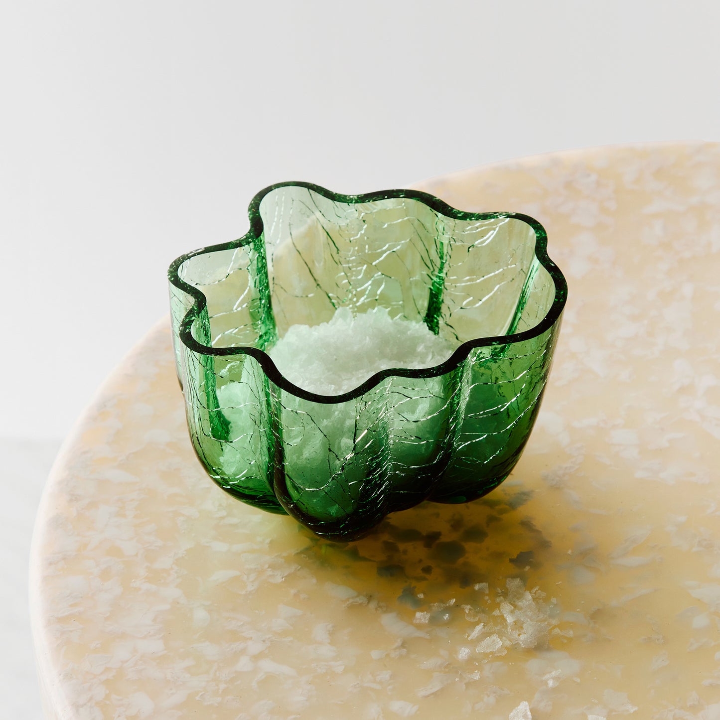 Crackle Bowl/ Votive Dark Green