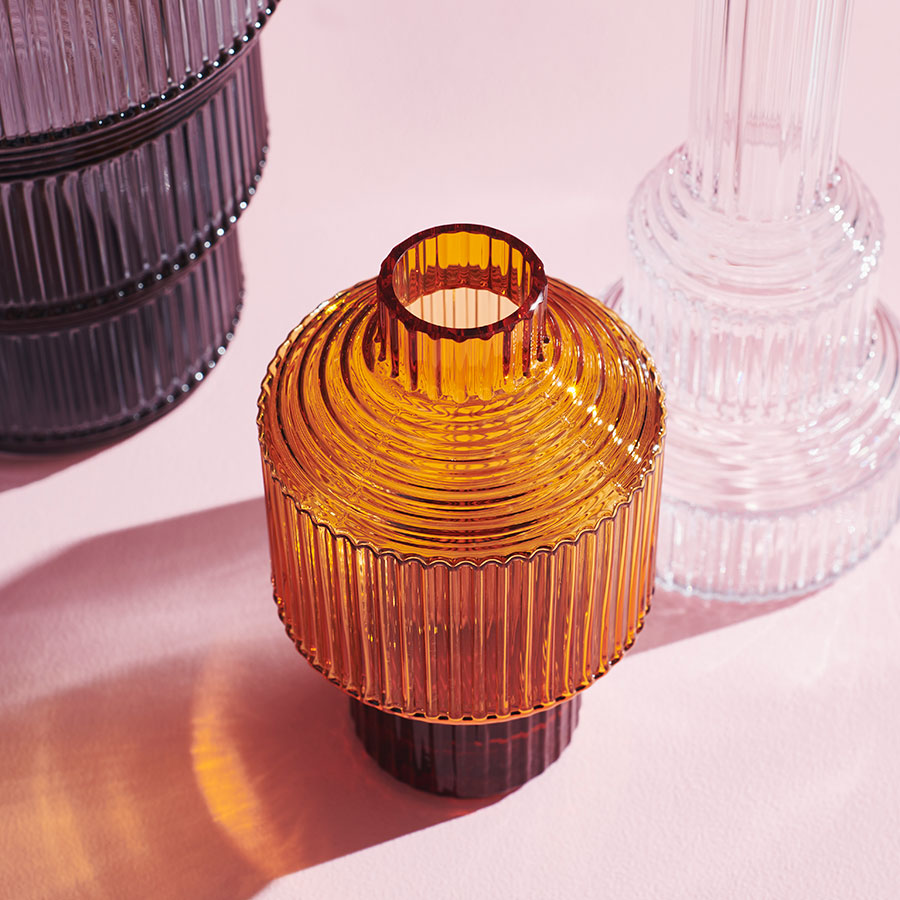 Pavilion Vase Dark Amber Small