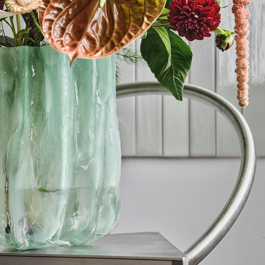Crackle Vase Tall Jade Green