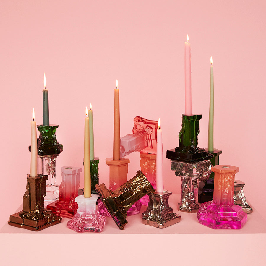 Rocky Baroque Candlestick Glossy Glaze Large