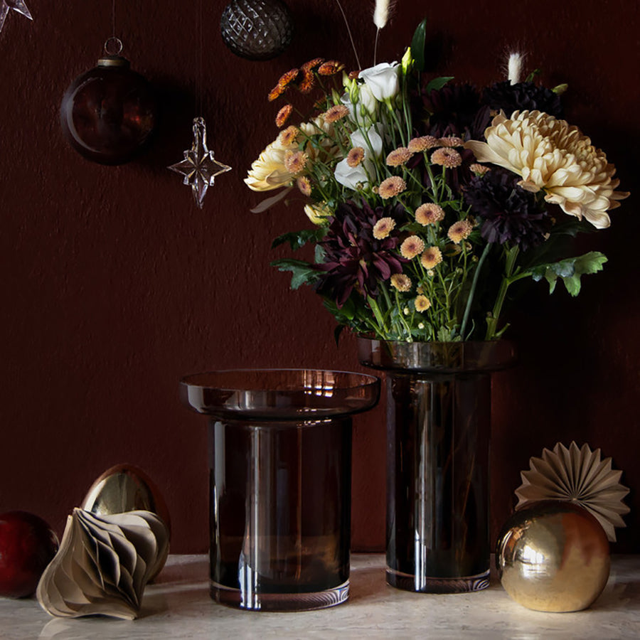 Limelight Vase Burgundy/Brown Low