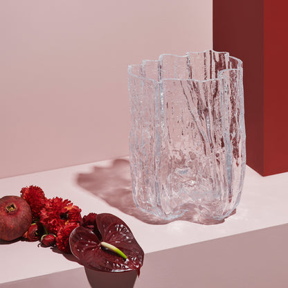 Crackle Clear Vase Tall