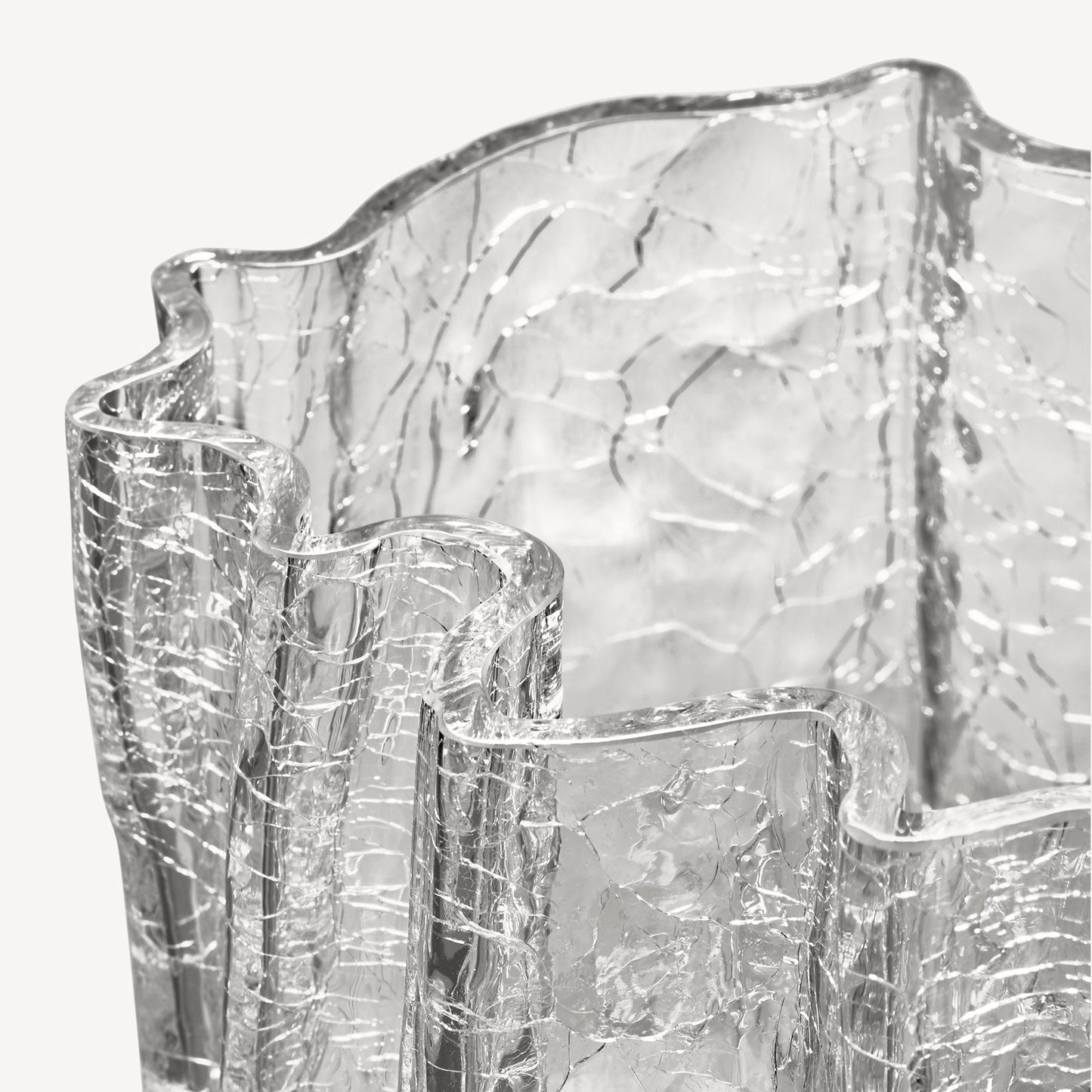 Crackle Clear Vase Tall