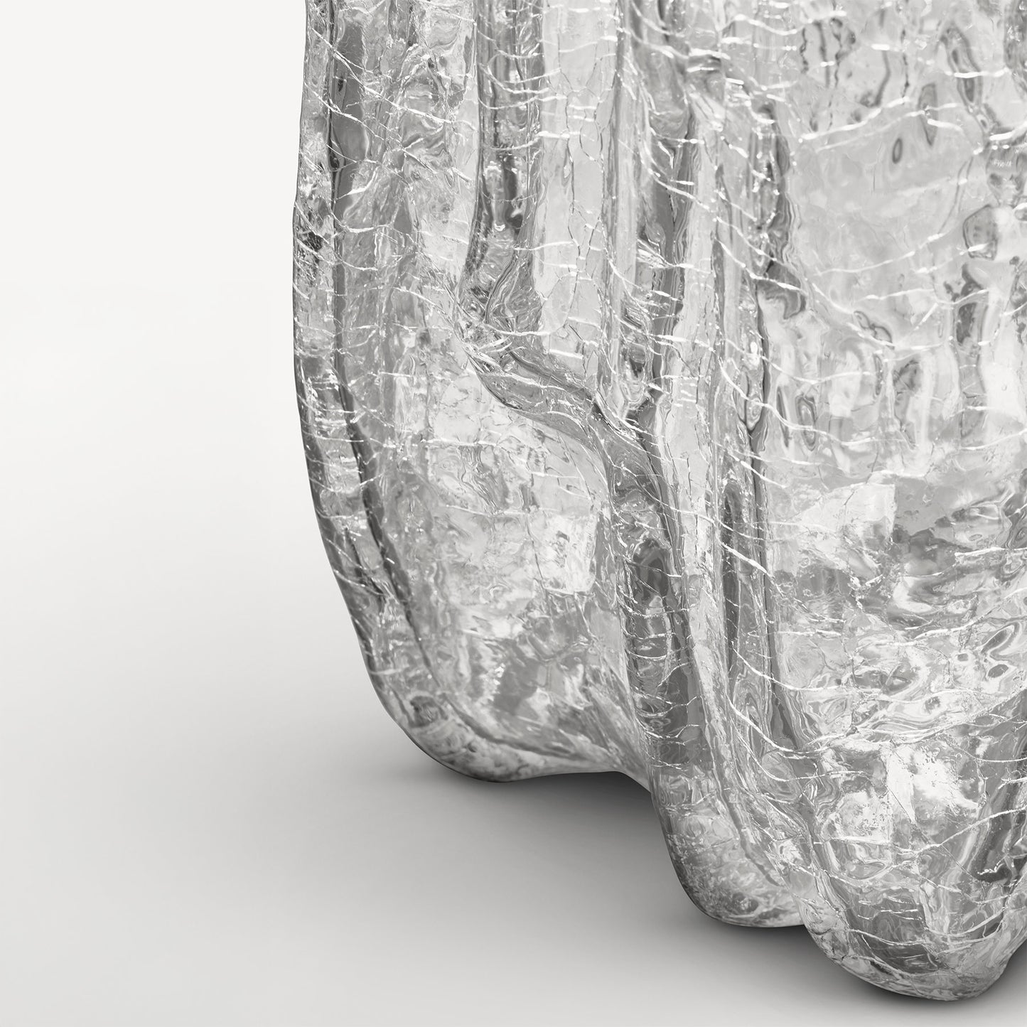 Crackle Clear Vase Tall