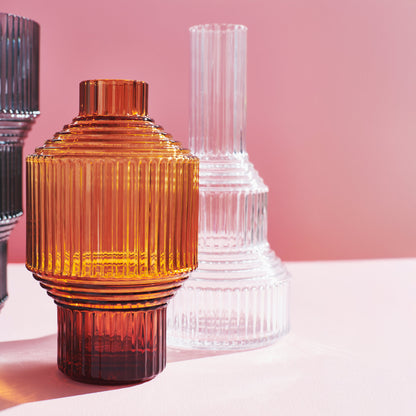 Pavilion Vase Dark Amber Small