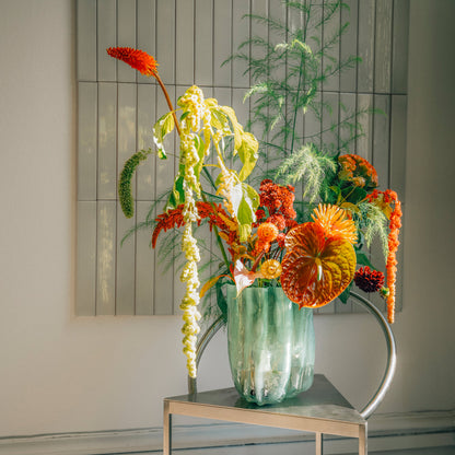 Crackle Vase Tall Jade Green