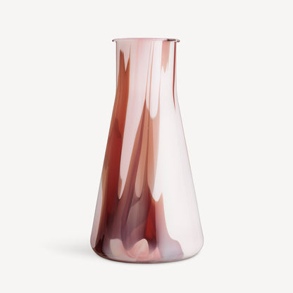 Lab Erlenmeyer Vase Red/White/Pink