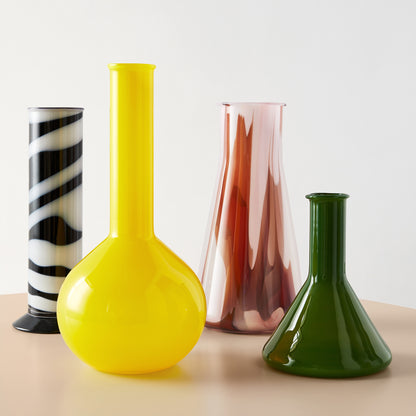 Lab Erlenmeyer Vase Red/White/Pink