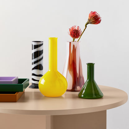 Lab Erlenmeyer Vase Red/White/Pink