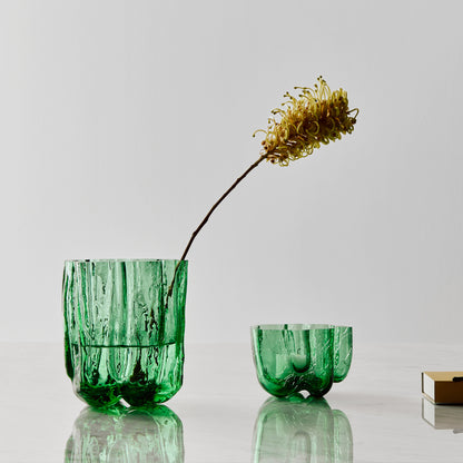 Crackle Vase Dark Green Small