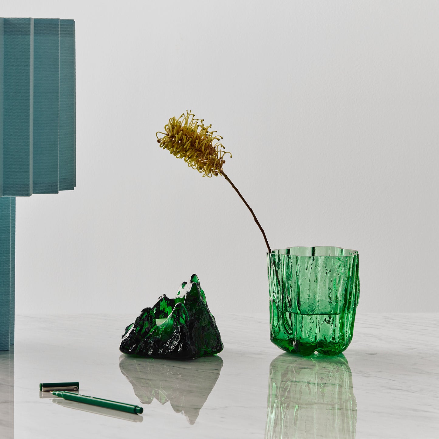 Crackle Vase Dark Green Small