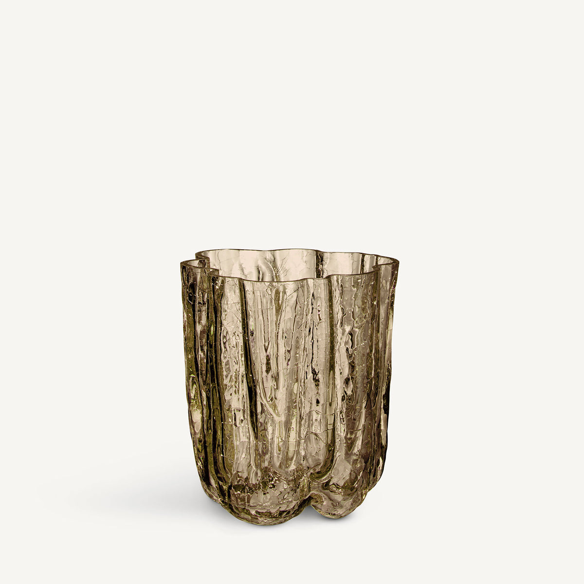 Crackle Vase Taupe Small