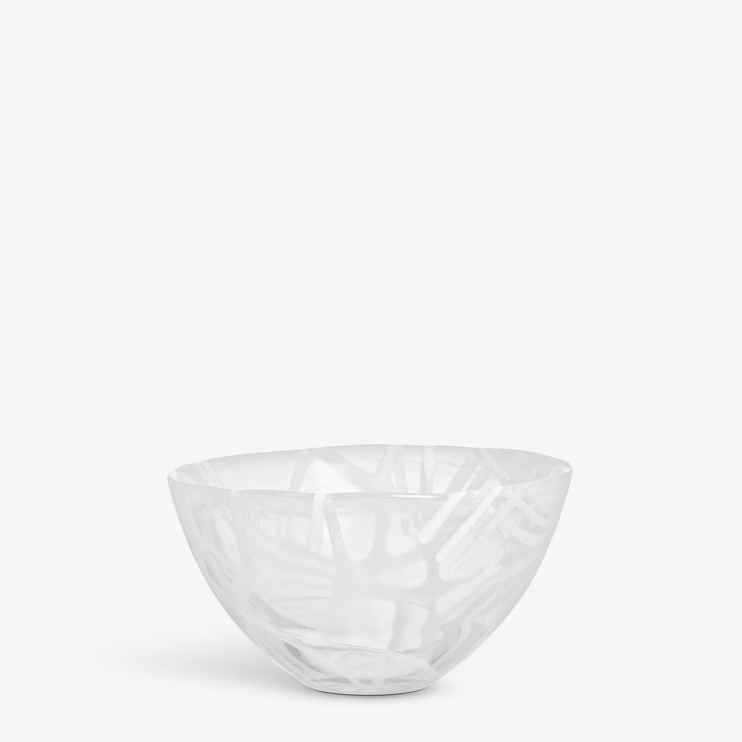 Contrast bowl white/white is a  small, white glass bowl with a textured surface, designed by Anna Ehrner.