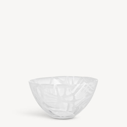 Contrast bowl white/white is a  small, white glass bowl with a textured surface, designed by Anna Ehrner.