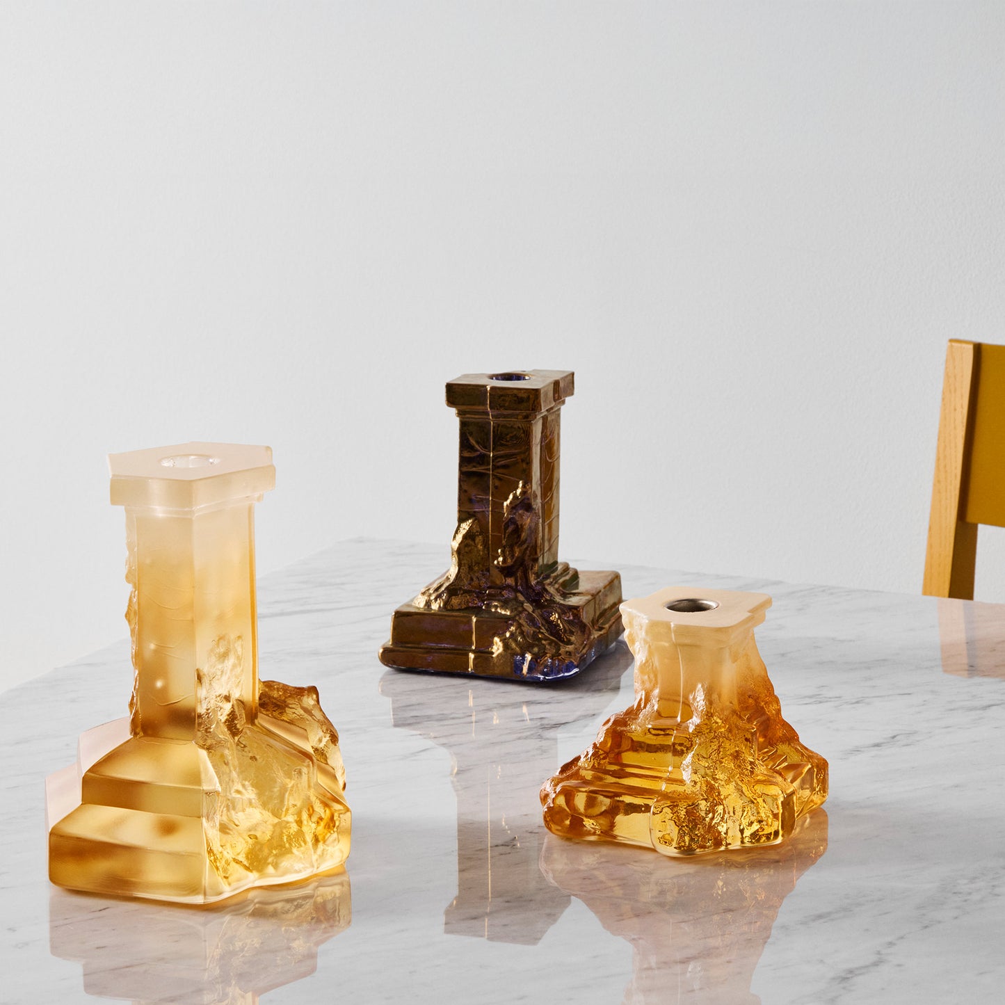 Rocky Baroque Candlestick Amber Haze Small