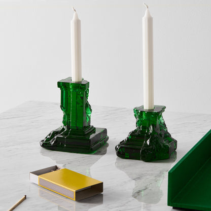 Rocky Baroque Candlestick Emerald Green Medium