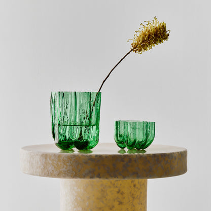 Crackle Bowl/ Votive Dark Green