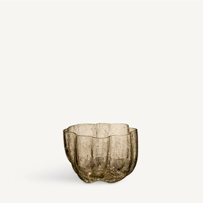 Crackle Bowl/Votive Taupe
